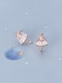 thumb 925 Sterling Silver With Rose Gold Plated Cute Angel Stud Earrings 2
