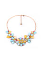 thumb Alloy Gold Plated Shell Zircon Flower Necklace 0