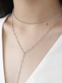 thumb Simple silver chain chain Long Necklace 2