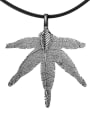 thumb 18K White Gold Plated Natural Leaf Necklace 1