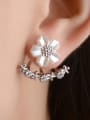 thumb Fashion Cubic Zirconias White Flower Stud Earrings 1