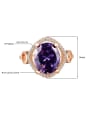 thumb Exaggerated Purple Zircon Rose Gold Plated Copper Ring 3