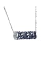 thumb 925 Sterling Silver With Rhinestone Personality Cylinder Necklaces 0
