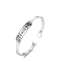 thumb 925 Sterling Silver With Platinum Plated Simplistic Monogrammed Free Size  Rings 0
