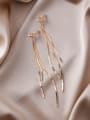 thumb Alloy With Gold Plated Fashion Curved Long Tassel Earrings 1