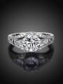 thumb Exquisite 925 Silver White Gold Plated Geometric Zircon Ring 1