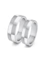 thumb Simple Plaid Titanium Lovers Ring 0