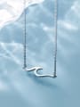 thumb 925 Sterling Silver With Platinum Plated Simplistic Irregular Necklaces 0