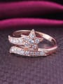 thumb Elegant 18K Rose Gold Plated Star Shaped  Zircon Ring 1