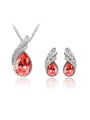 thumb Fashion Water Drop austrian Crystals Alloy Two Pieces Jewelry Set 0
