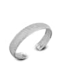 thumb Simple Silver Plated Copper Opening Women Bangle 0
