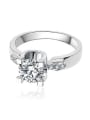 thumb Fashion Shiny Cubic White Zirconias Copper Ring 3