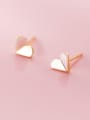 thumb 925 Sterling Silver With Gold Plated Cute Heart Stud Earrings 1