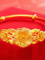 thumb Copper Alloy 24K Gold Plated Classical Flower Bangle 1