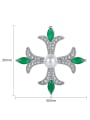 thumb Copper With Platinum Plated Personality Cubic Zirconia Cross Brooches 4