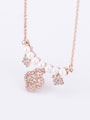 thumb Women Personality 18K Rose Gold Pearl Zircon Necklace 2