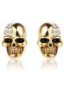thumb Stainless Steel With Cubic Zirconia Punk Skull Stud Earrings 1