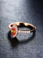 thumb Rose Gold Plated Oval Gemstone Engagement Ring 1