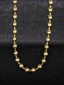 thumb Simple 6mm Beads Gold Plated Copper Necklace 0