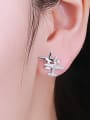 thumb Fashion Personalized Double Plane Cubic Zirconias 925 Silver Stud Earrings 1