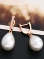 thumb Copper With  Imitation Pearl Classic Water Drop Drop Earrings 0