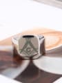 thumb Titanium Freemason Logo Square Signet Ring 1