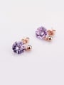 thumb Female Simple Style Zircon drop earring 1