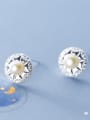 thumb 925 Sterling Silver With Silver Plated Simplistic Round Stud Earrings 2