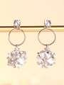 thumb 925 Sterling Silver With Cubic Zirconia Delicate Irregular Drop Earrings 3