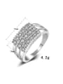 thumb Three Lines Zircons Silver Plated Women Ring 1