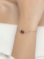 thumb Natural Amethyst Rose Gold Plated Simple Bracelet 1