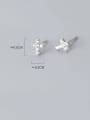 thumb 925 Sterling Silver With Platinum Plated Simplistic Cross Stud Earrings 2