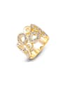 thumb Exquisite Multi-circle 18K Gold Plated Crystal Ring 0