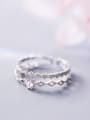 thumb 925 Sterling Silver With Platinum Plated Delicate Lace Rings 0