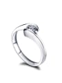 thumb Silver Plated Zircons Silver Plated Copper Ring 0