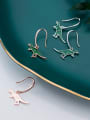 thumb 925 Sterling Silver With Platinum Plated Cute Dinosaur Hook Earrings 3