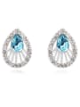 thumb Fashion austrian Crystals Water Drop Alloy Stud Earrings 4