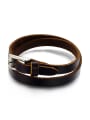 thumb Retro style Brown Artificial Leather Men Bracelet 0