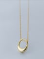 thumb 925 Sterling Silver With 18k Gold Plated Trendy Oval Necklaces 2