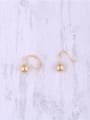 thumb Titanium With Gold Plated Personality Round Clip On Earrings 3