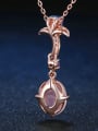 thumb Egg-shape Natural Pink Crystal Women Pendant 3