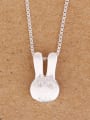 thumb Simple Bunny Silver Plated Pendant 0