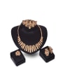 thumb Alloy Imitation-gold Plated Creative Rhinestones Bamboos-shaped Four Pieces Jewelry Set 0