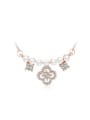 thumb Women Personality 18K Rose Gold Pearl Zircon Necklace 0