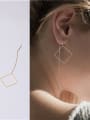 thumb Titanium With Gold Plated Simplistic Geometric Threader Earrings 1