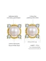 thumb Square-shape Freshwater Pearls Gold Plated Stud Earrings 3