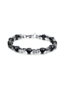 thumb Personalized Black Beads Titanium Bracelet 0