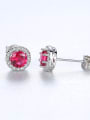 thumb 925 Sterling Silver With Cubic Zirconia  Delicate Round Stud Earrings 3