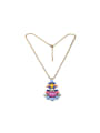 thumb Colorful Stones Pendant Sweater Necklace 0