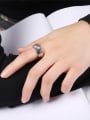 thumb Exquisite White Gold Plated Square Shaped Rhinestone Ring 1
